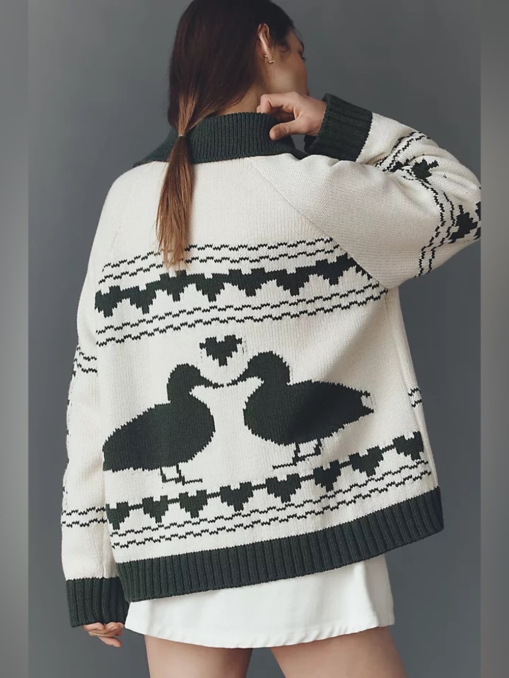 Anthropologie Duck Fair Isle Open Cardigan - Picture 2 of 11